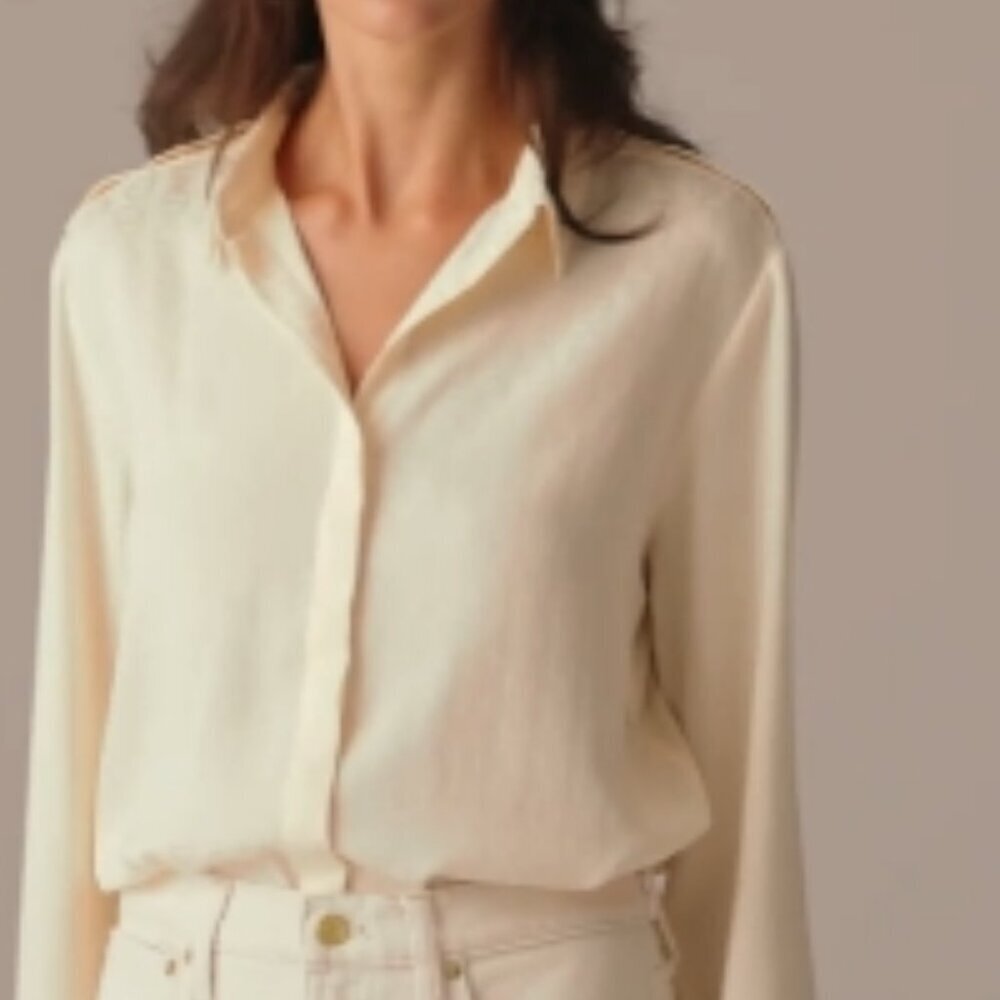 J Crew Drapey jacquard-print shirt Ivory EssenceSmall
